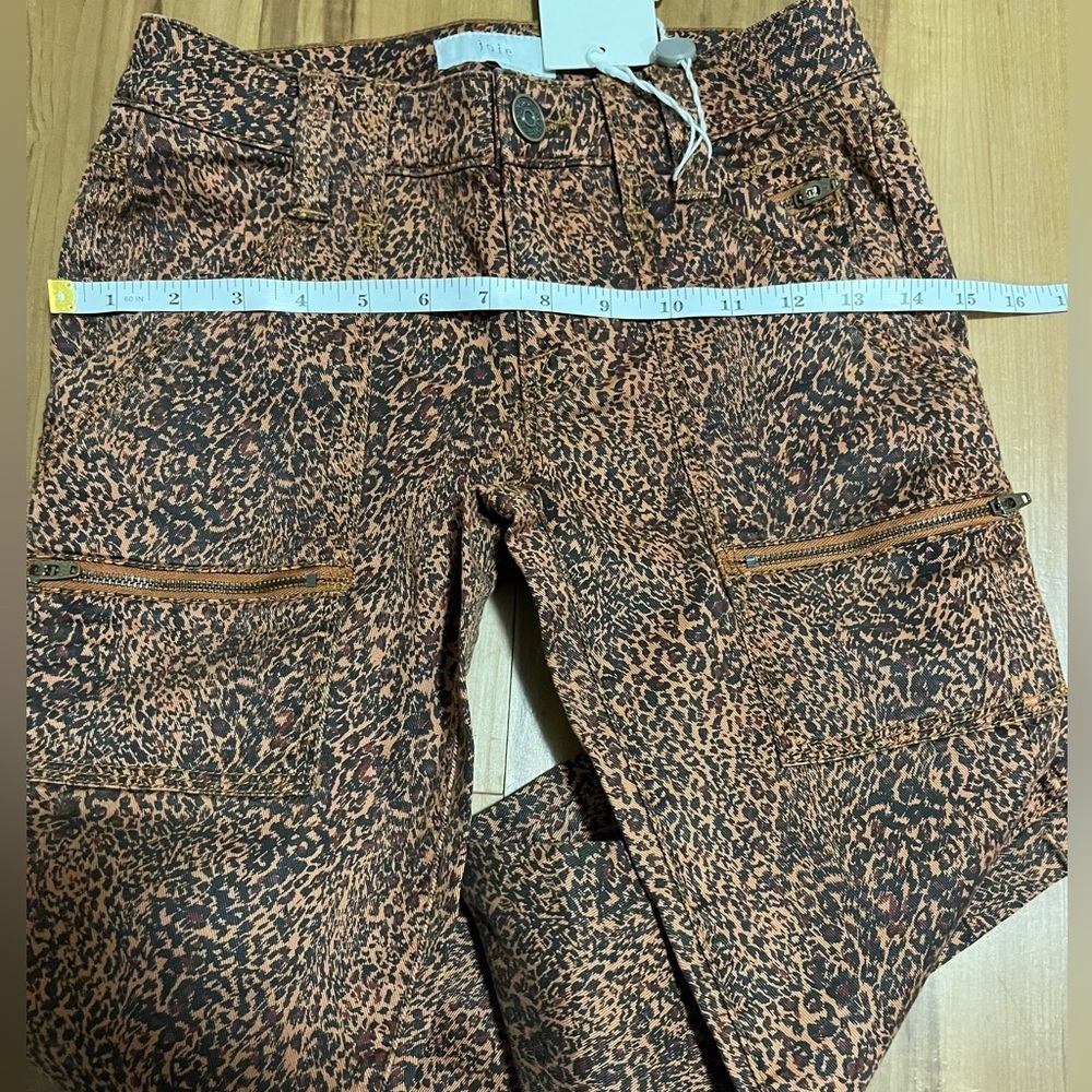 Joie Leopard Print Skinny Cargo Pants Zip Ankle Size 24 NWT - Picture 9 of 11